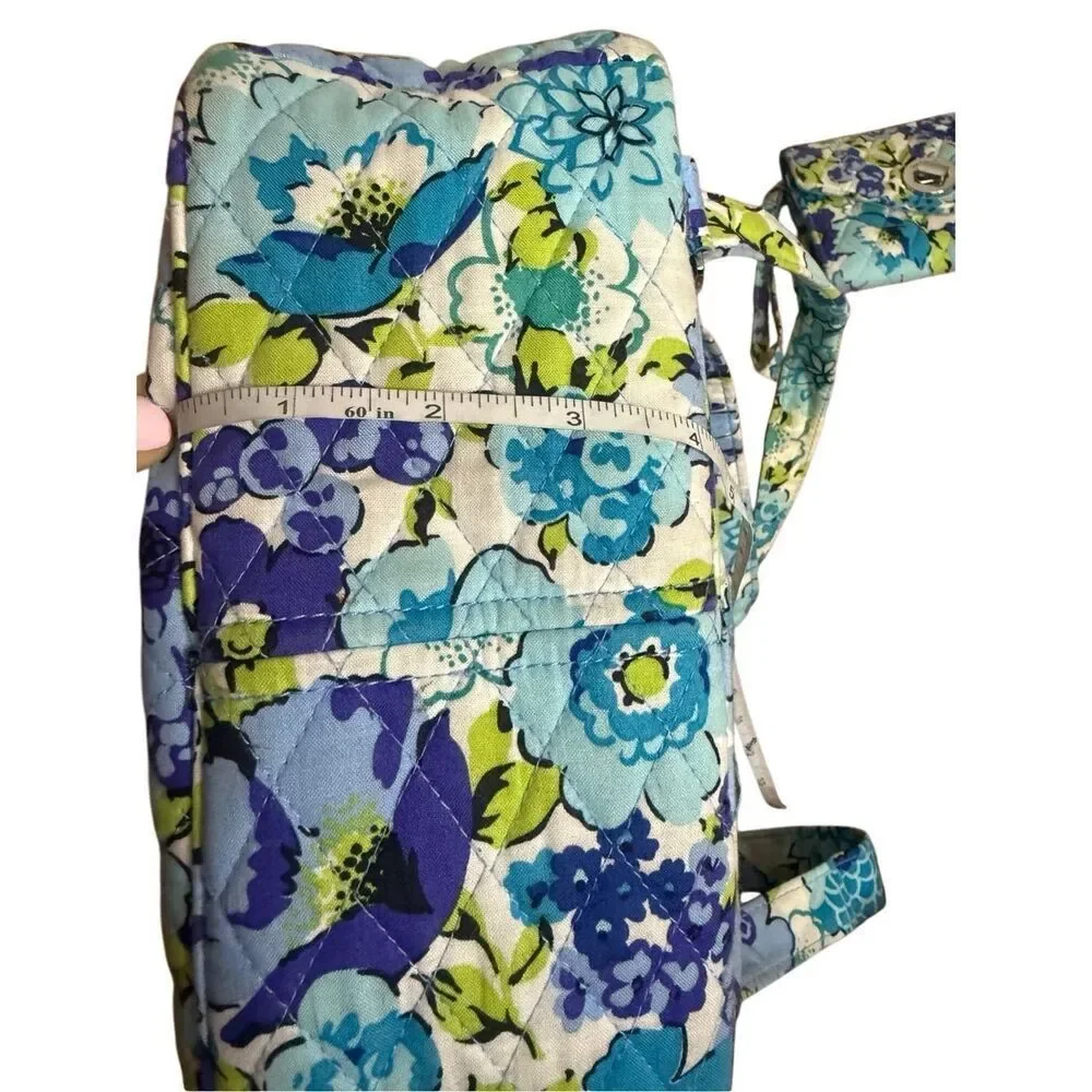 Vera Bradley Women's Quilted Blueberry Blooms Mini Backpack with Pouch Blue Mini